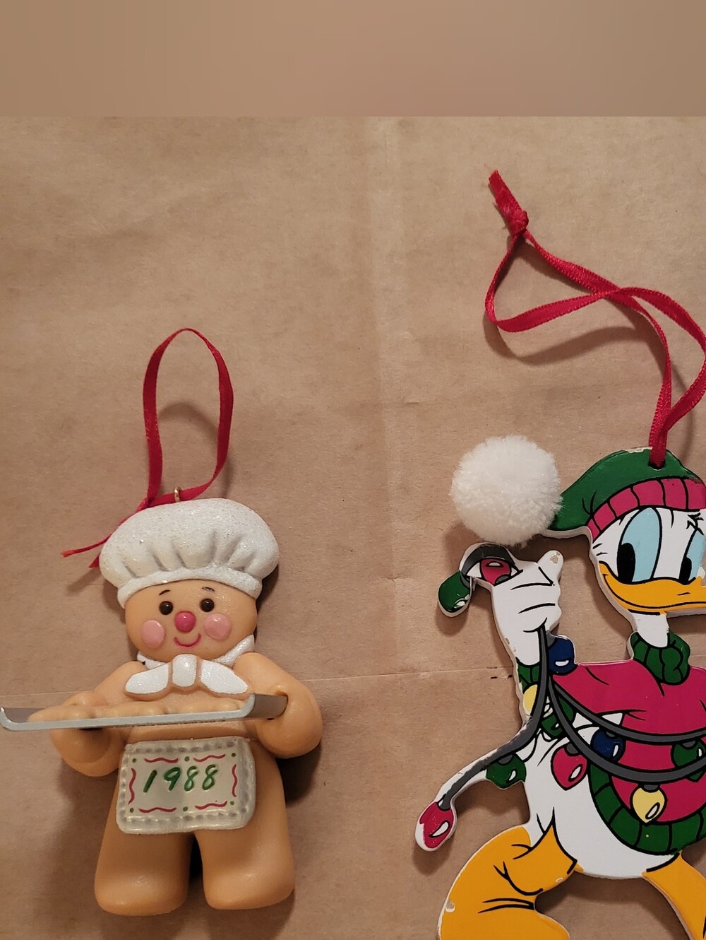 Vintage Disney Donald Duck & 1988 Hallmark Keepsake Son Christmas Ornaments